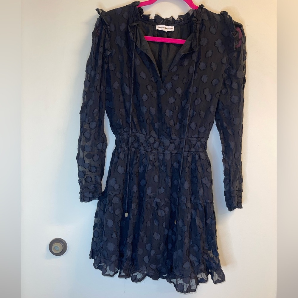 karina grimaldi Chic Black Long Sleeve Dress